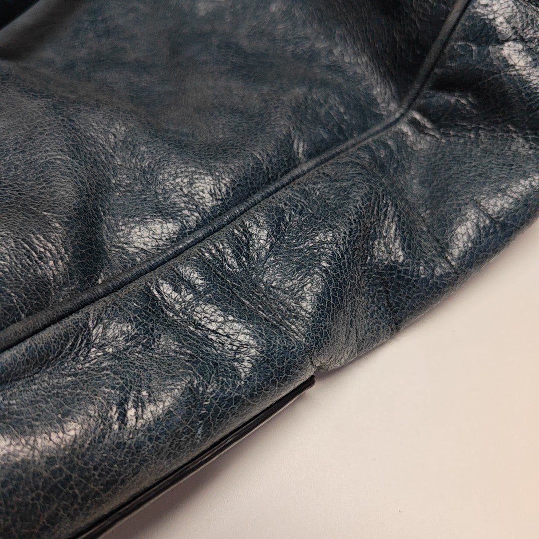 Calfskin Shoulder Bag Blue