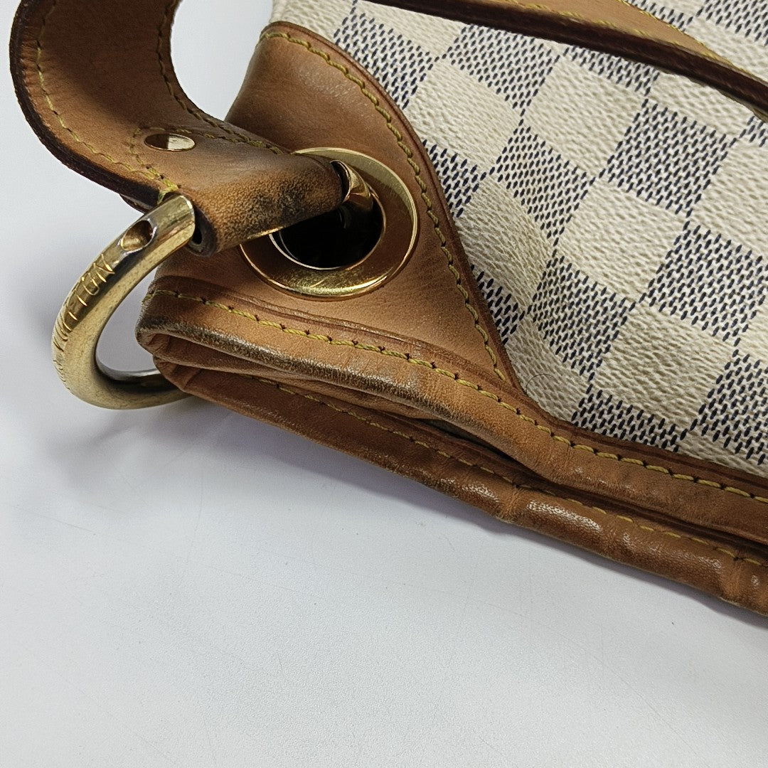GALLIERA PM Damier Azur Coated Canvas White