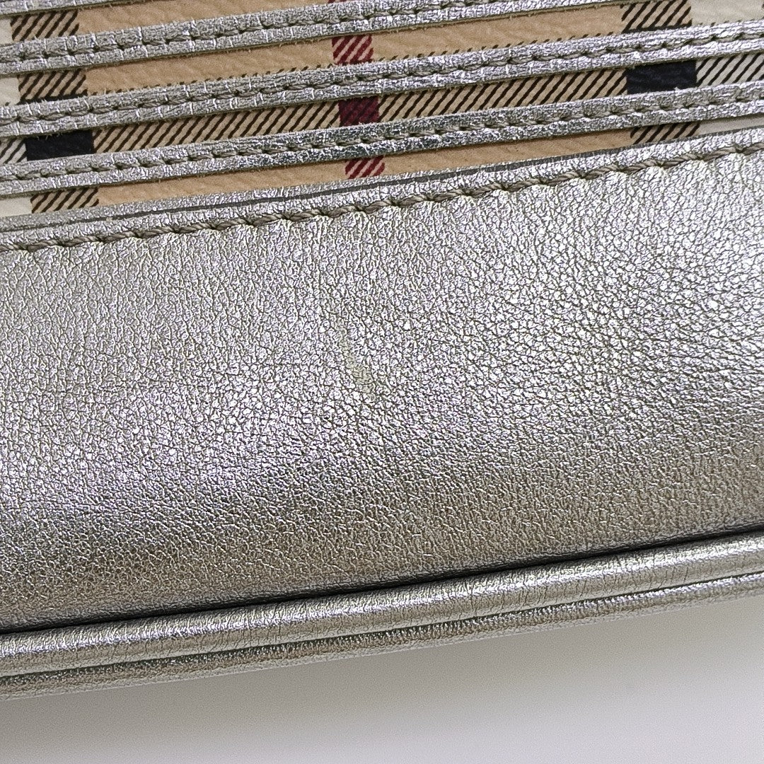Coated Canvas Tote Bag Silver