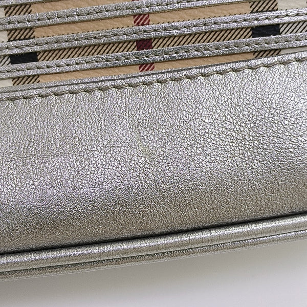 Coated Canvas Tote Bag Silver