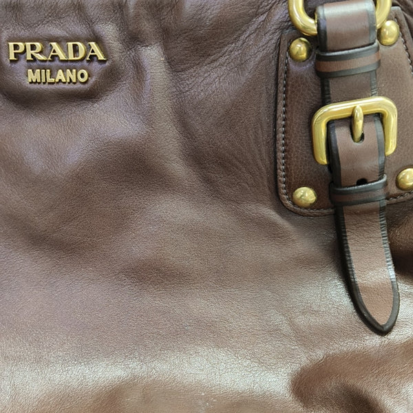 Calfskin Shoulder Bag Brown