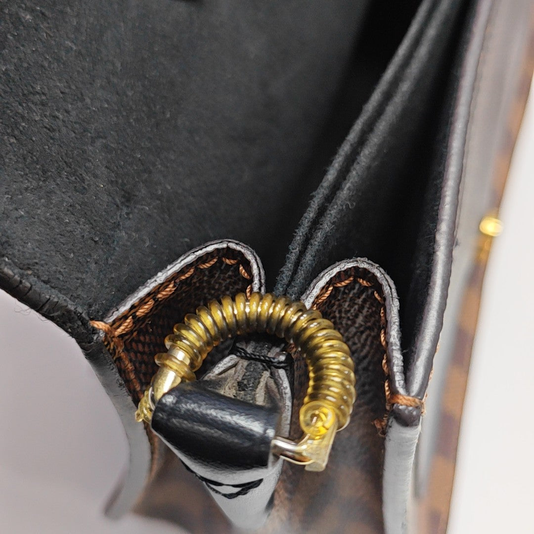 BEAUMARCHAIS Damier Ebene Coated Canvas Brown