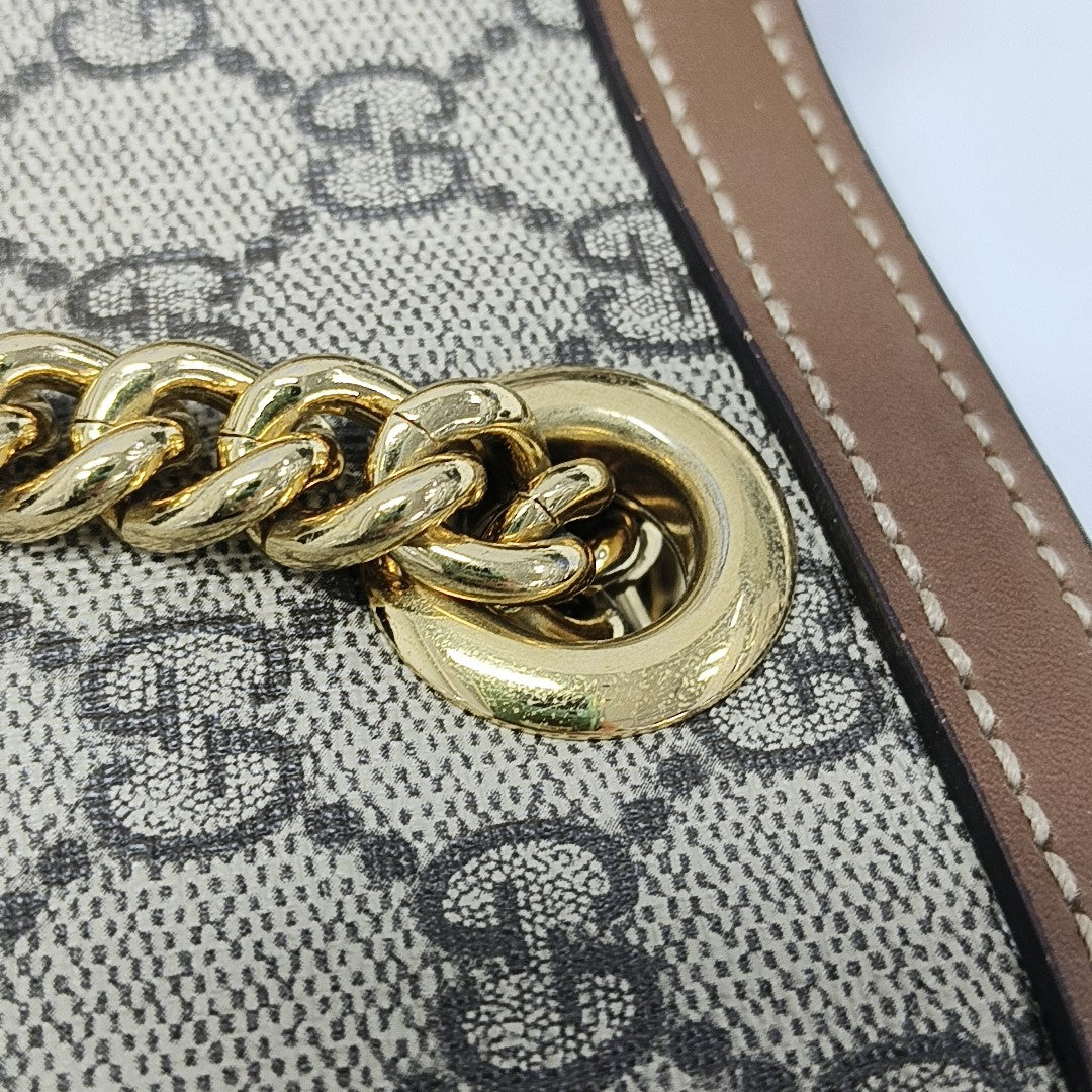 Padlock Medium Monogram Coated Canvas Beige