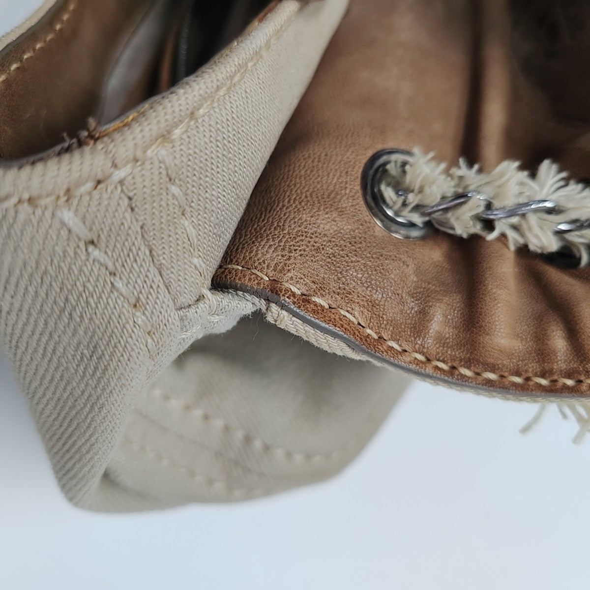 Denim Shoulder Bag Beige