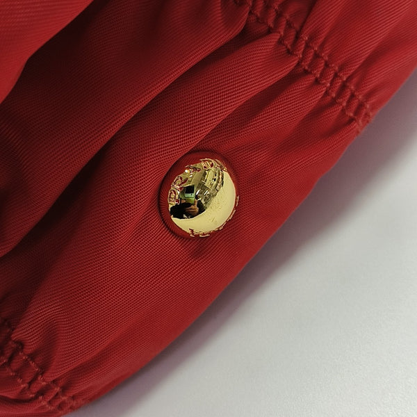 Quilted Nylon Tote Bag Red