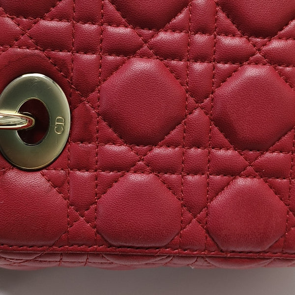 Lady Dior Small Cannage Lambskin Red