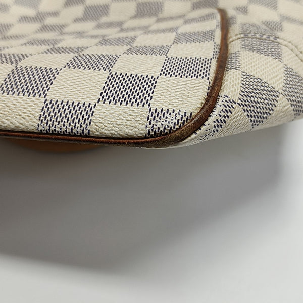 SALEYA PM Damier Azur Coated Canvas White