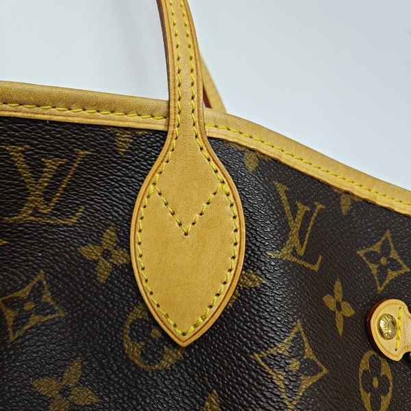 NEVERFULL MM Monogram Coated Canvas Brown