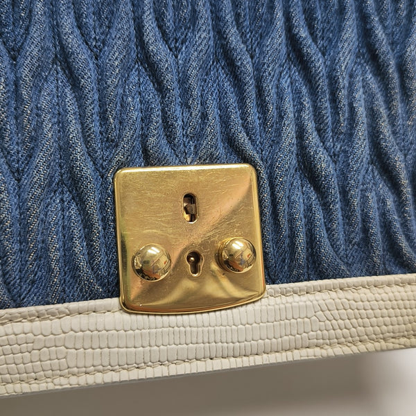 Miu Confidential Quilted Denim Blue