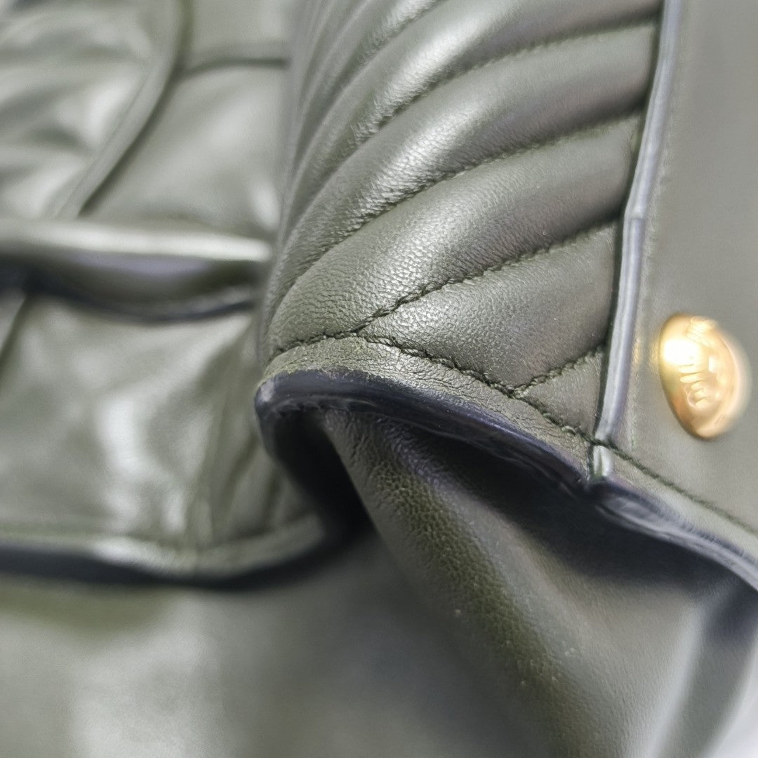 Quilted Lambskin Shoulder Bag Green