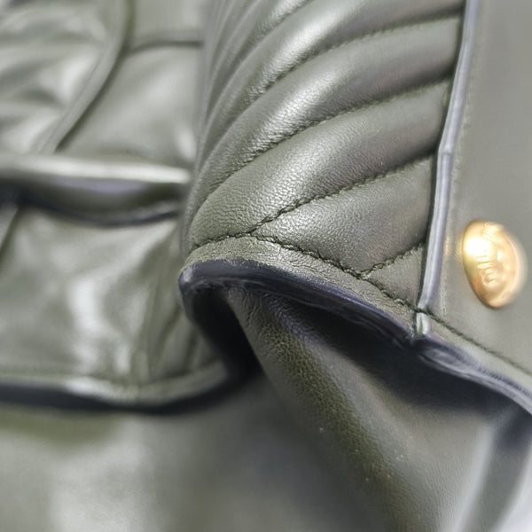 Quilted Lambskin Shoulder Bag Green
