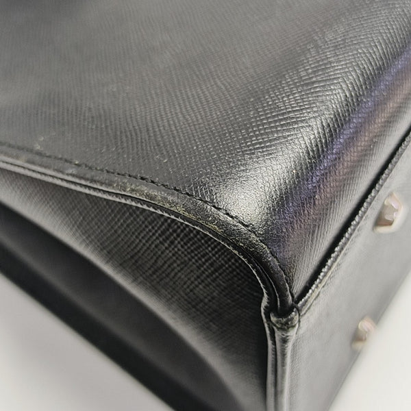 Calfskin Top Handle Bag Black
