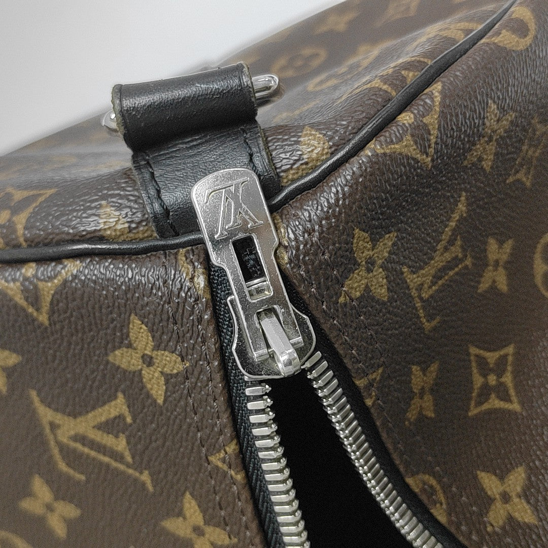 KEEPALL 55 Monogram Coated Canvas Brown