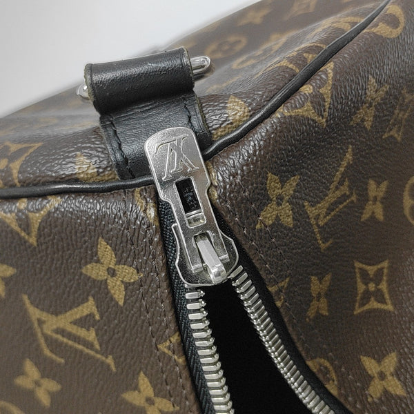 KEEPALL 55 Monogram Coated Canvas Brown