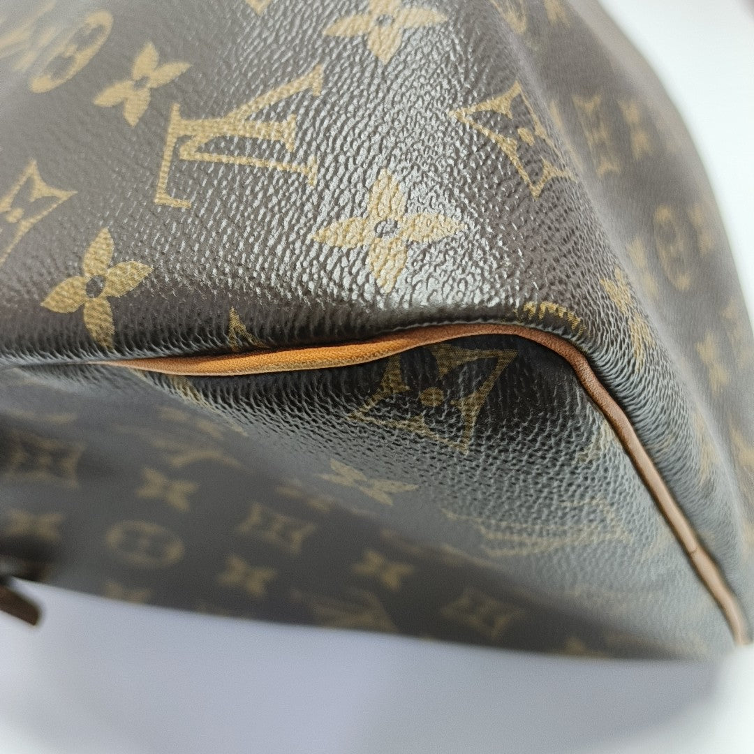 SPEEDY 30 Monogram Coated Canvas Brown