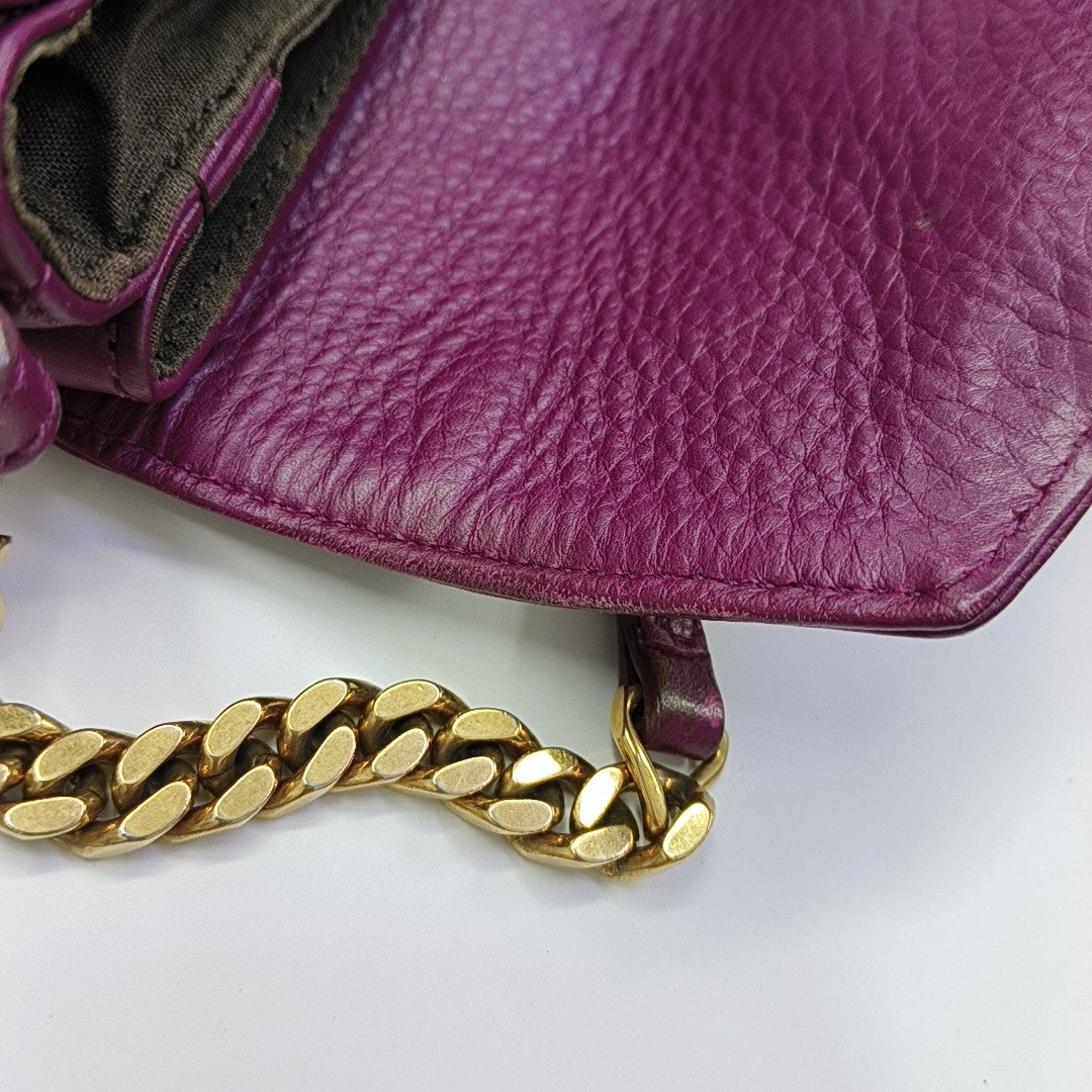 Calfskin Shoulder Bag Purple