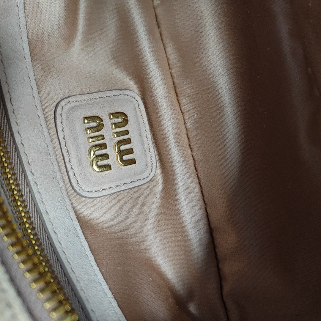 Arcadie Matelassé Small Quilted Suede Pink
