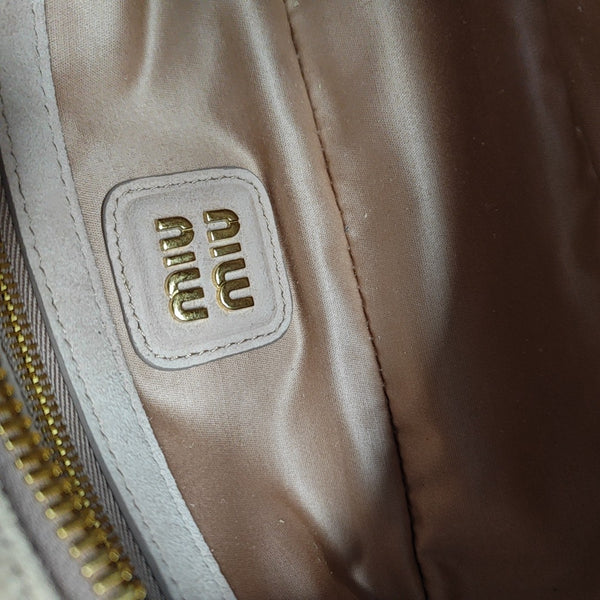 Arcadie Matelassé Small Quilted Suede Pink