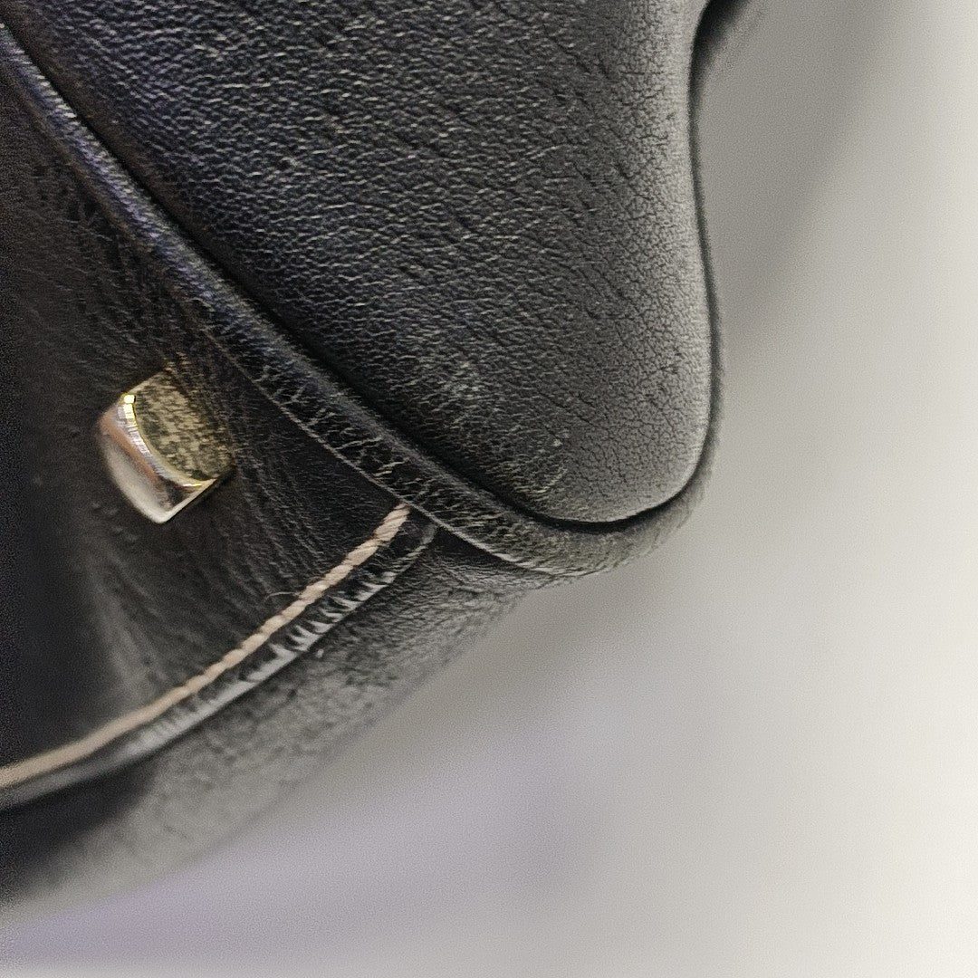 Calfskin Top Handle Bag Black