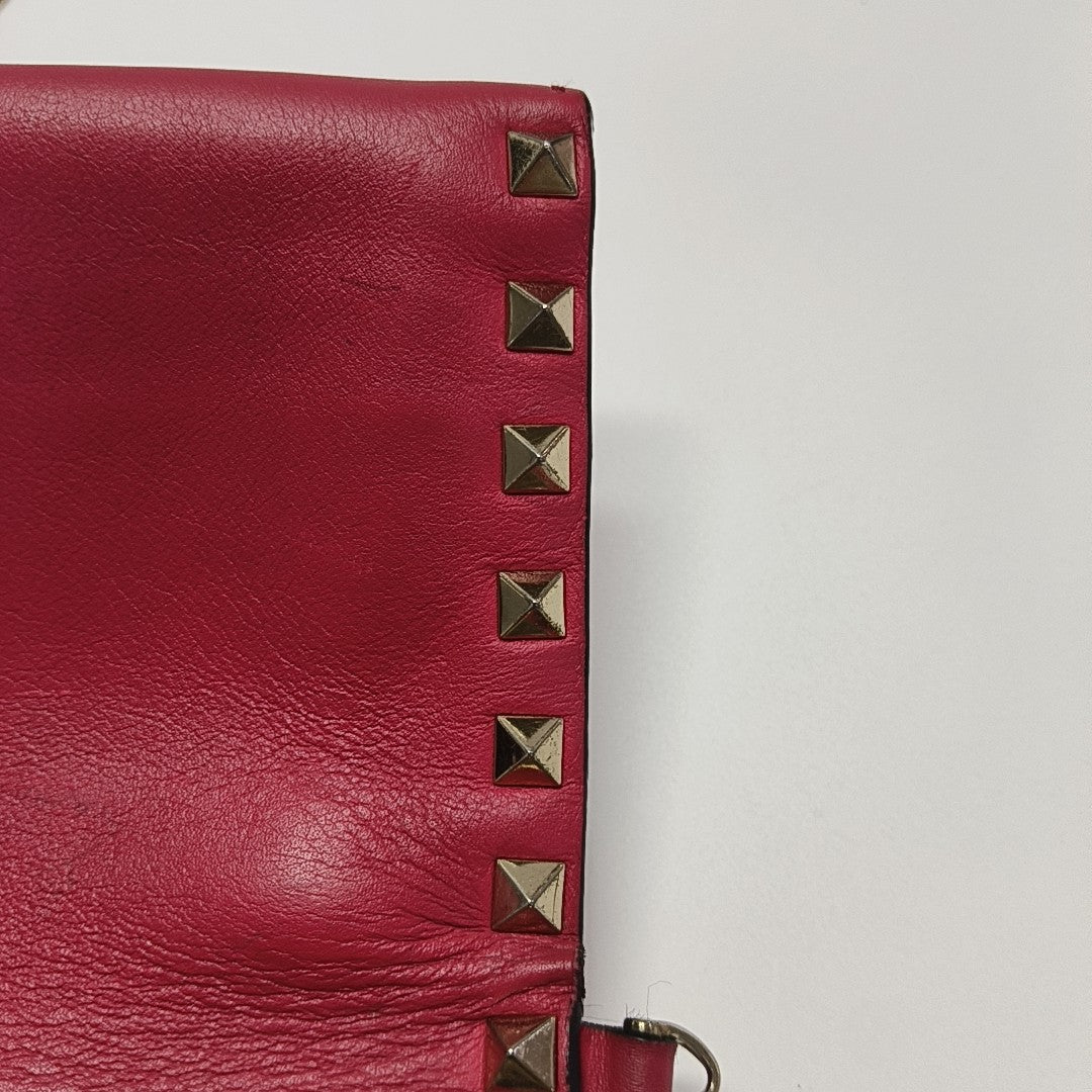 Rockstud Calfskin Red