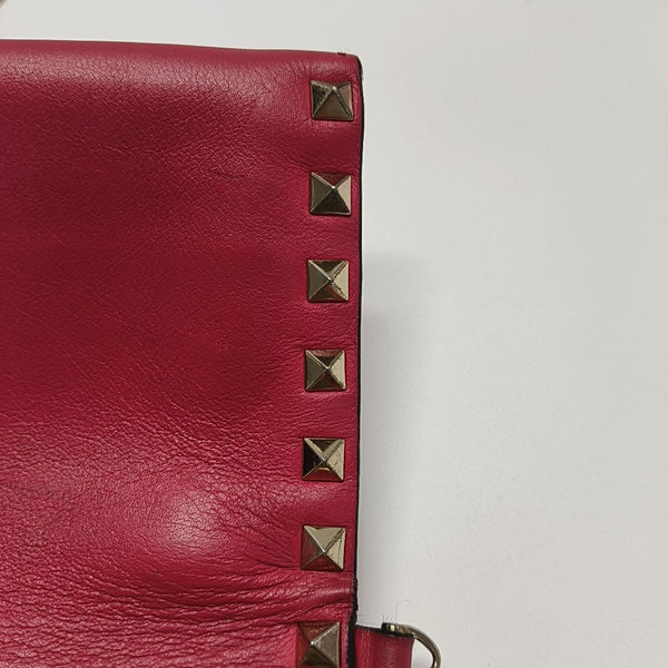 Rockstud Calfskin Red