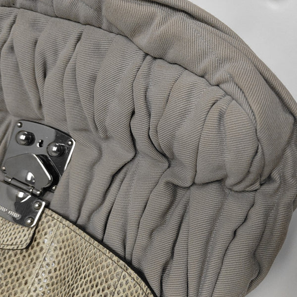Quilted Fabric Shoulder Bag Gray