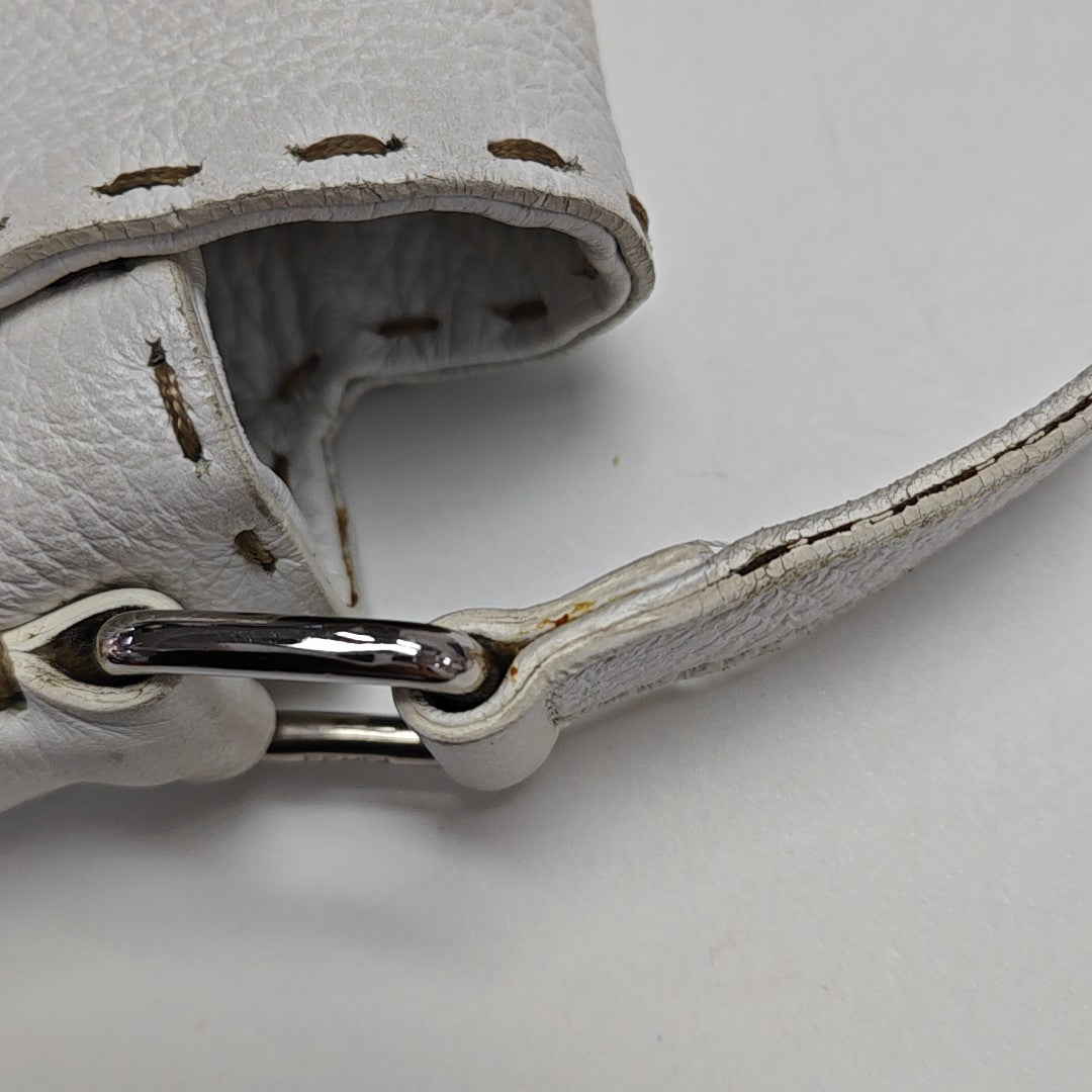 Quilted Calfskin Shoulder Bag White