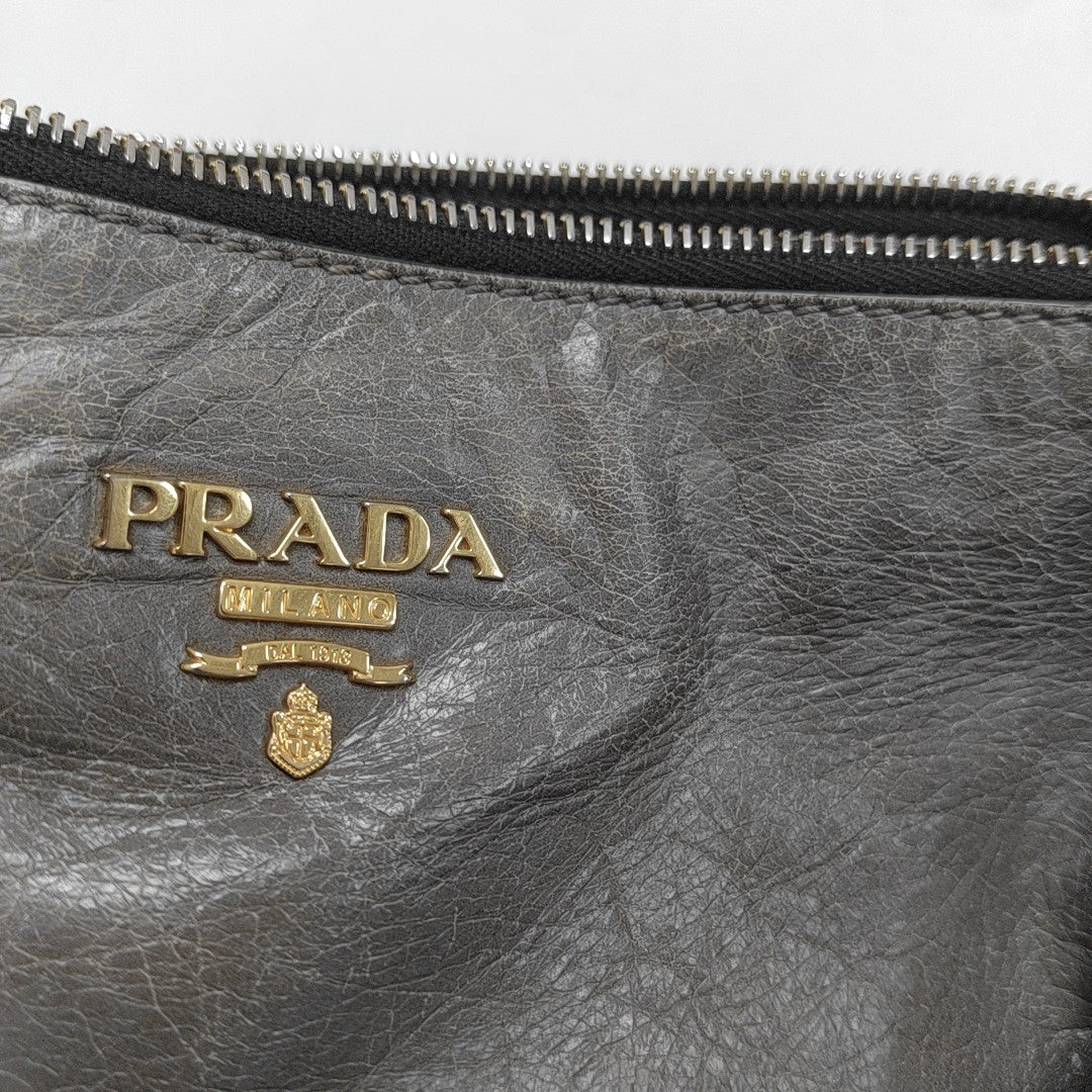 Calfskin Top Handle Bag Gray