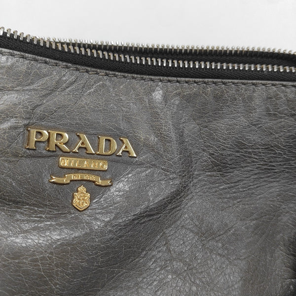 Calfskin Top Handle Bag Gray