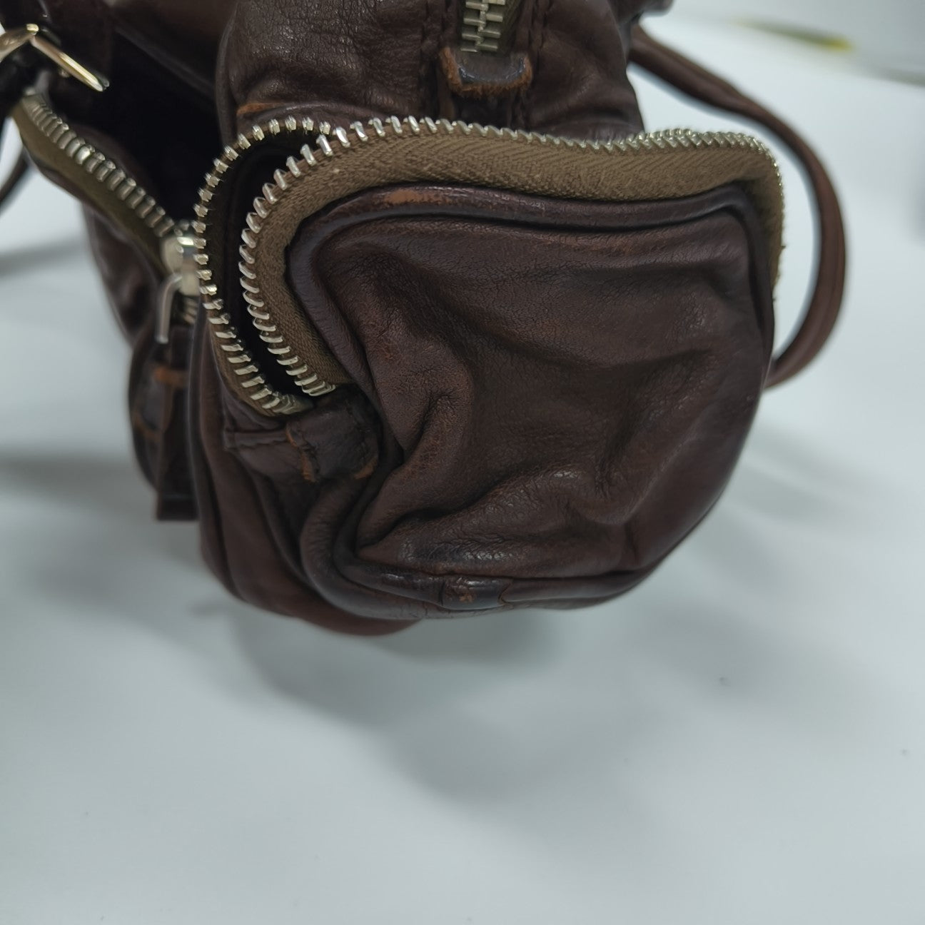 Calfskin Top Handle Bag Brown