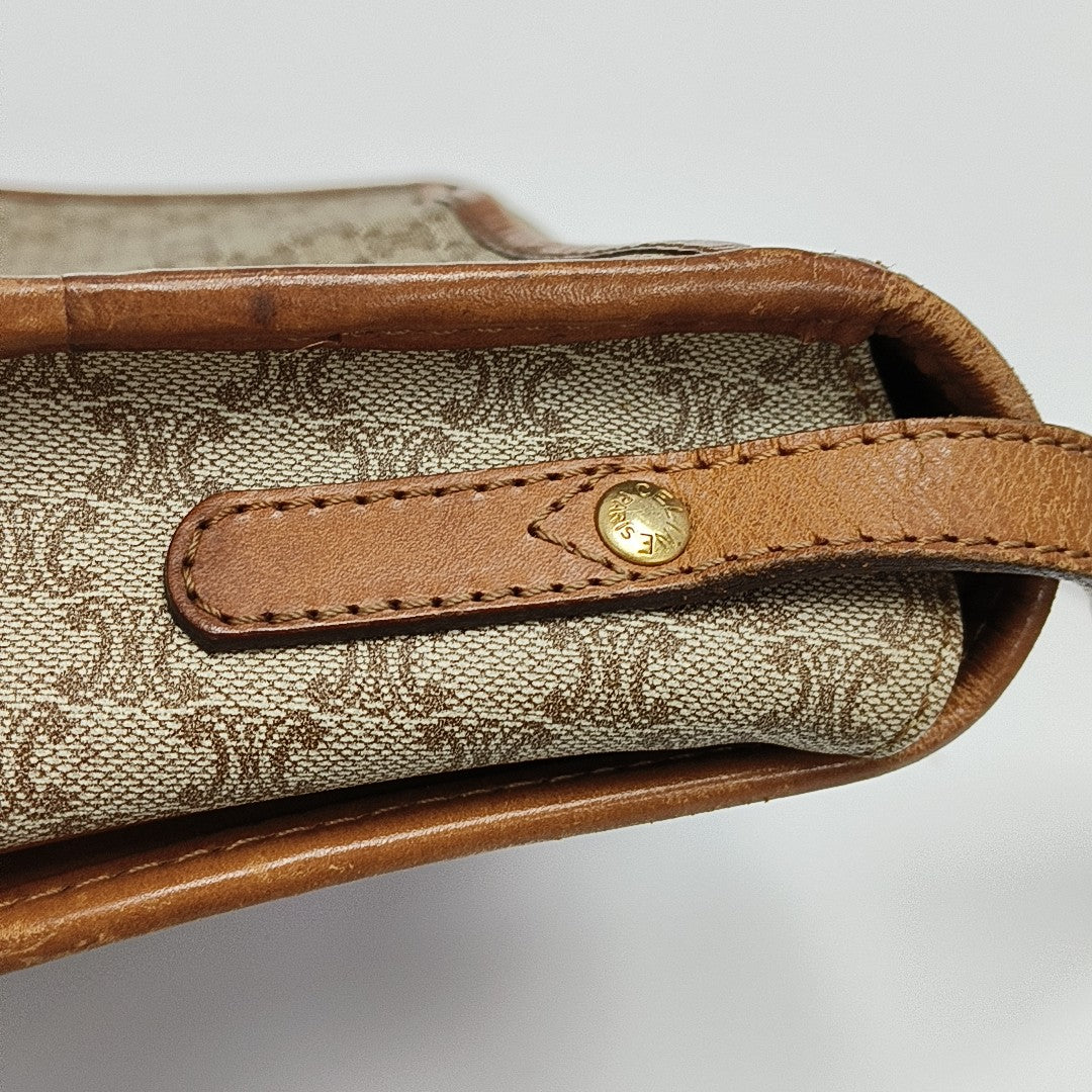 Coated Canvas Crossbody Bag Beige