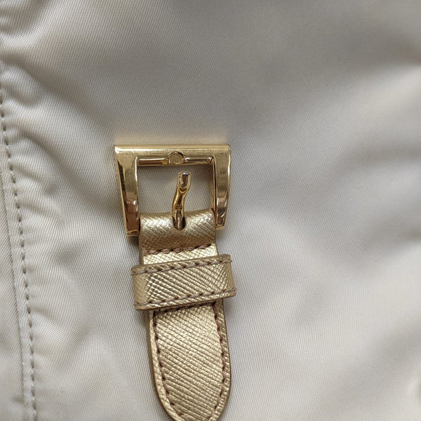 Nylon Shoulder Bag Beige