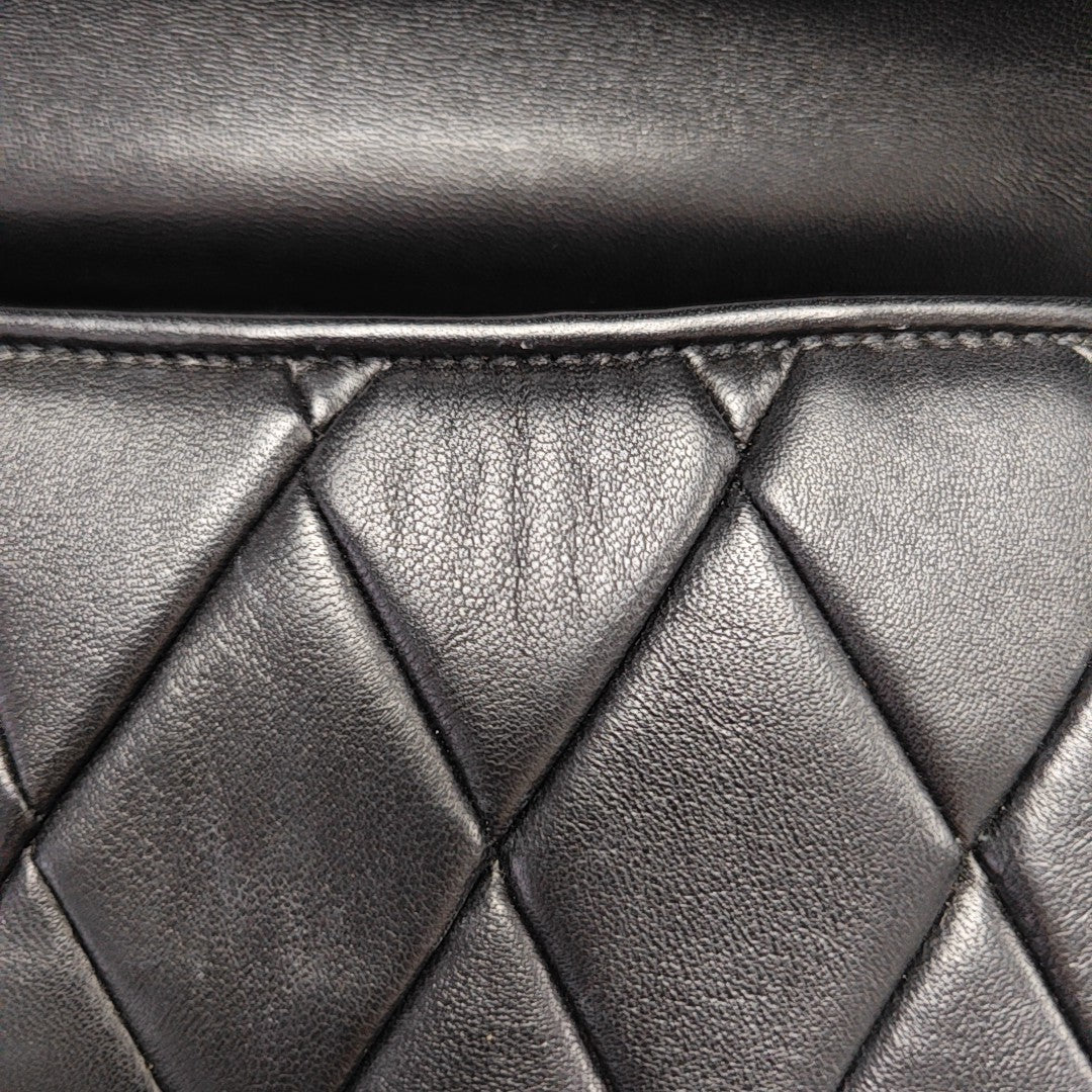 Quilted Lambskin Shoulder Bag Black