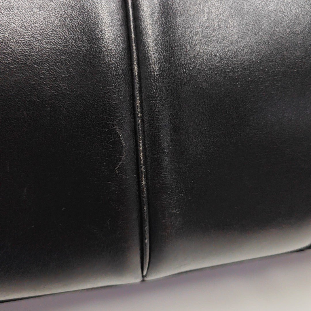 Calfskin Top Handle Bag Black