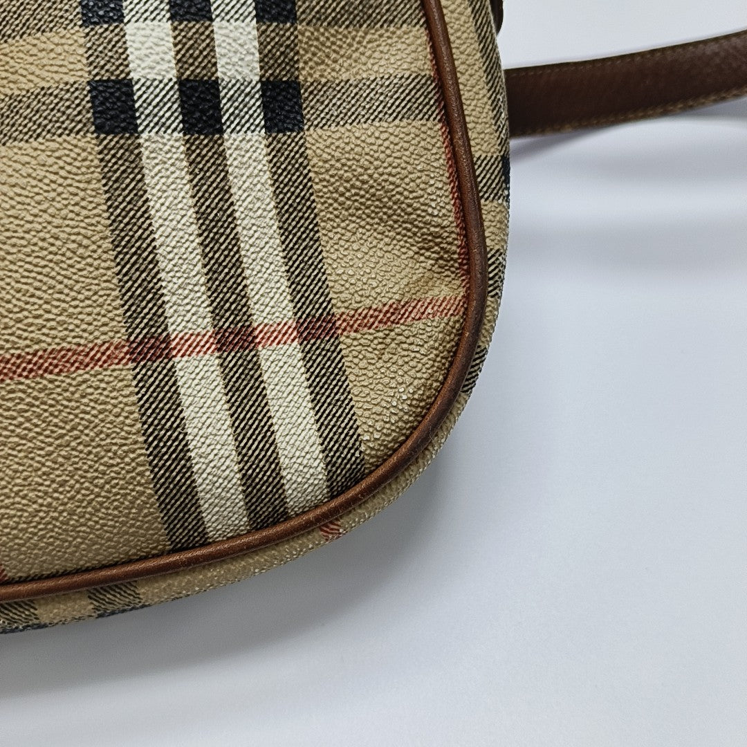 Coated Canvas Shoulder Bag Beige