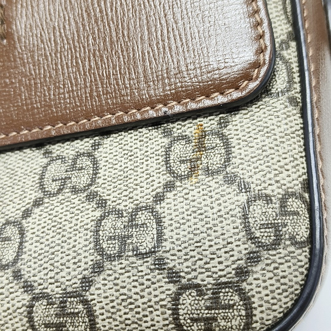 Horsebit 1955 Small Coated Canvas Beige