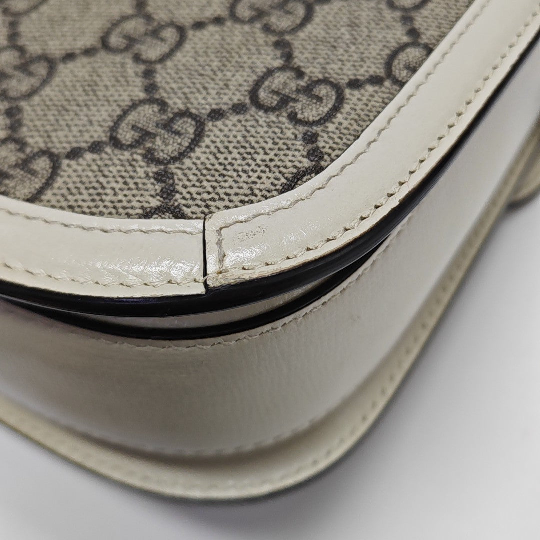Horsebit 1955 Small Monogram Coated Canvas Beige