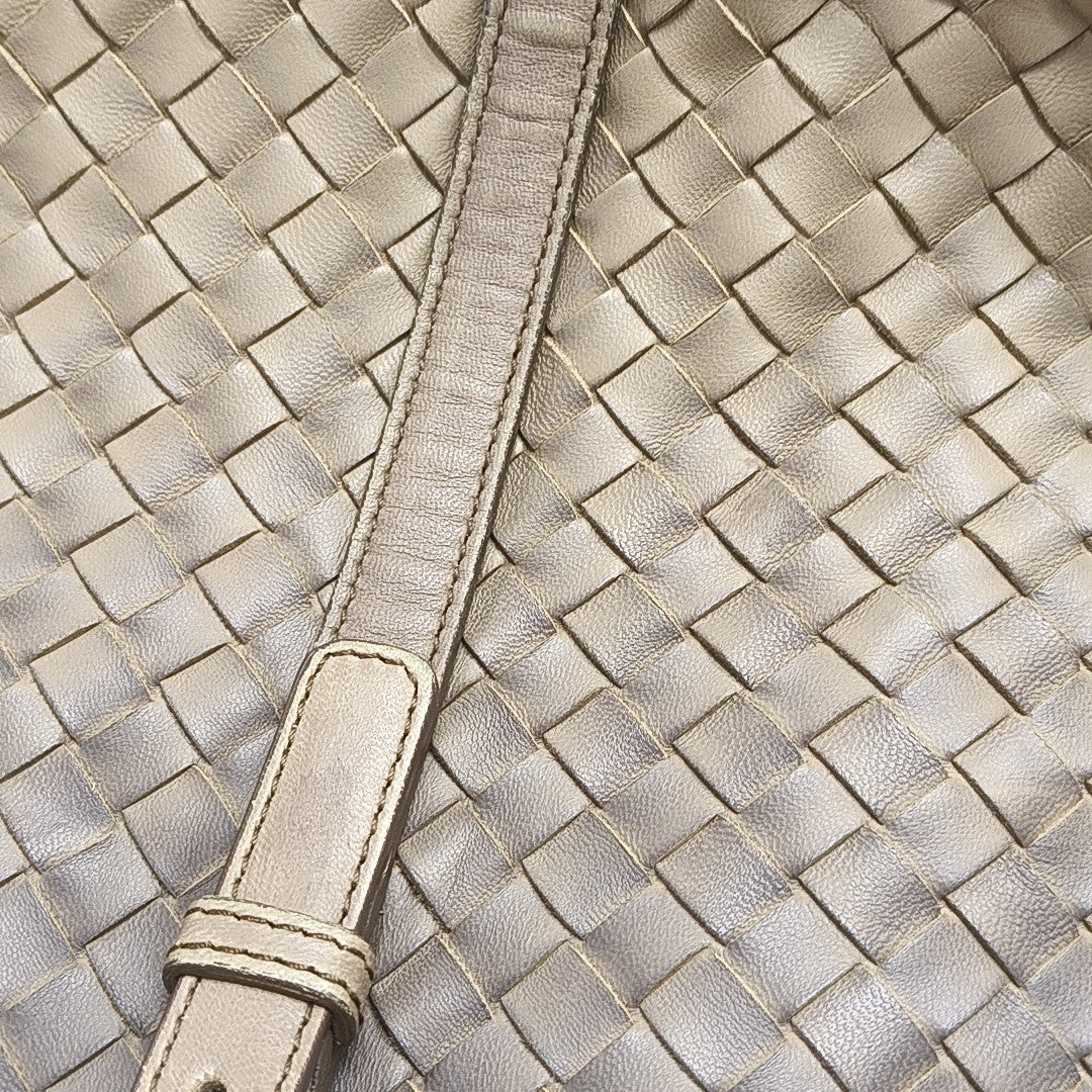 Lambskin Top Handle Bag Brown