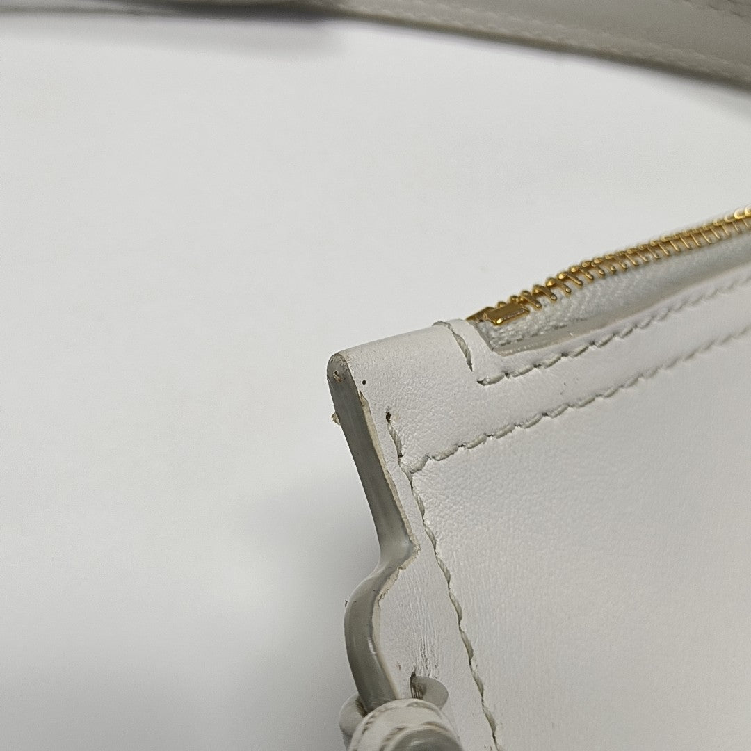 Leather Shoulder Bag White