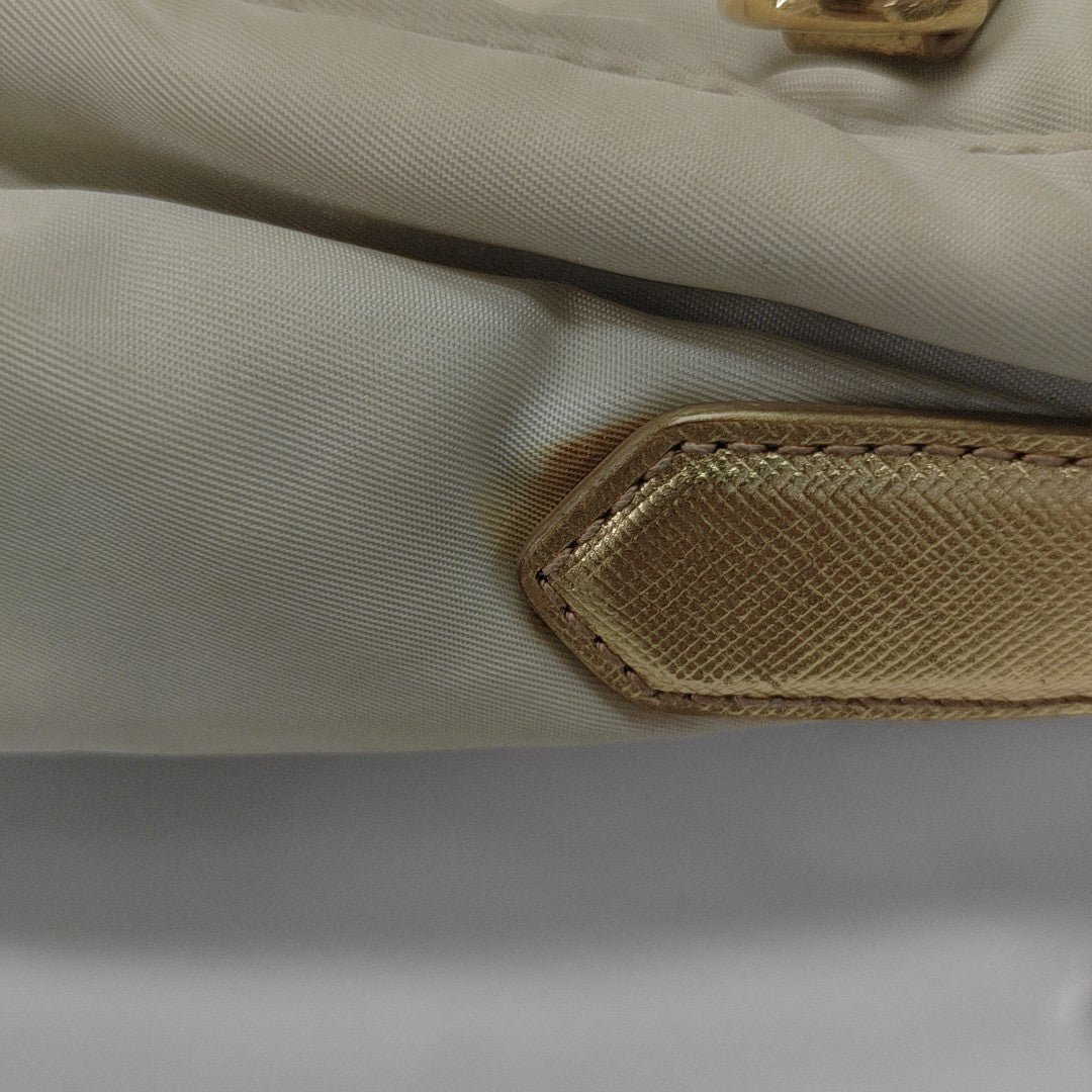 Nylon Shoulder Bag Beige
