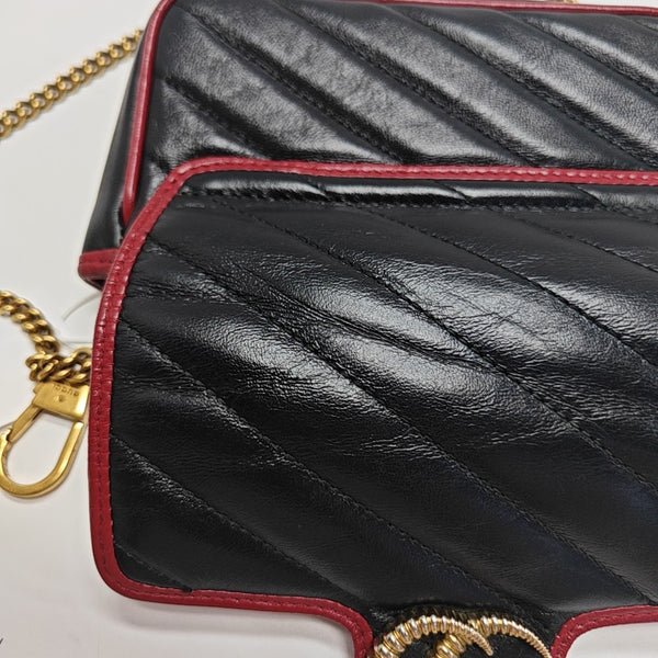 GG Marmont Super Mini Quilted Calfskin Black