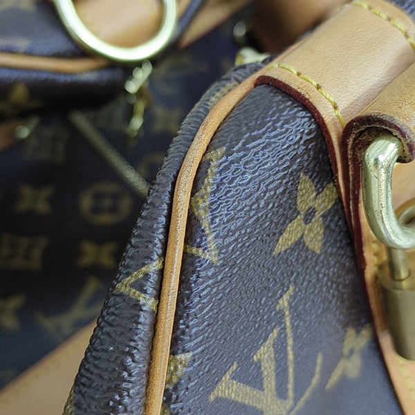 KEEPALL 45 Monogram Coated Canvas Brown