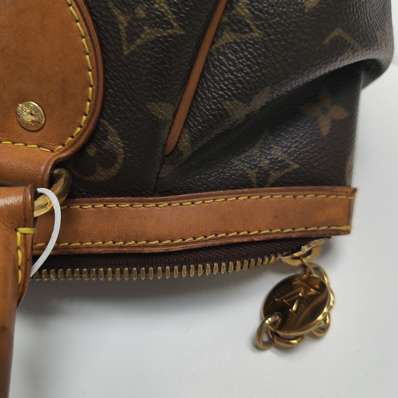 Monogram Coated Canvas Top Handle Bag Brown