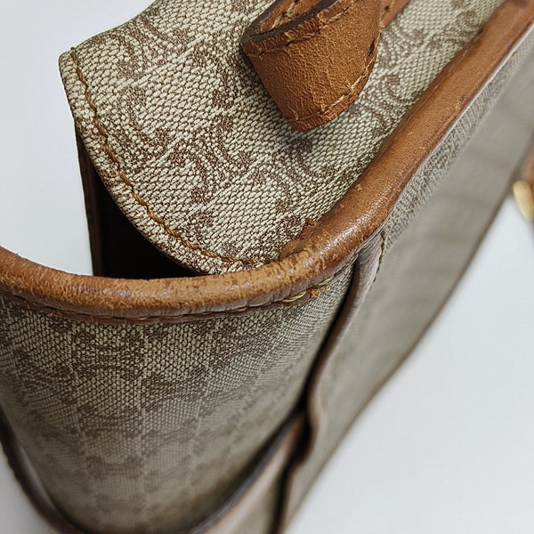 Coated Canvas Crossbody Bag Beige