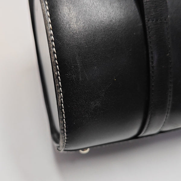 Calfskin Top Handle Bag Black