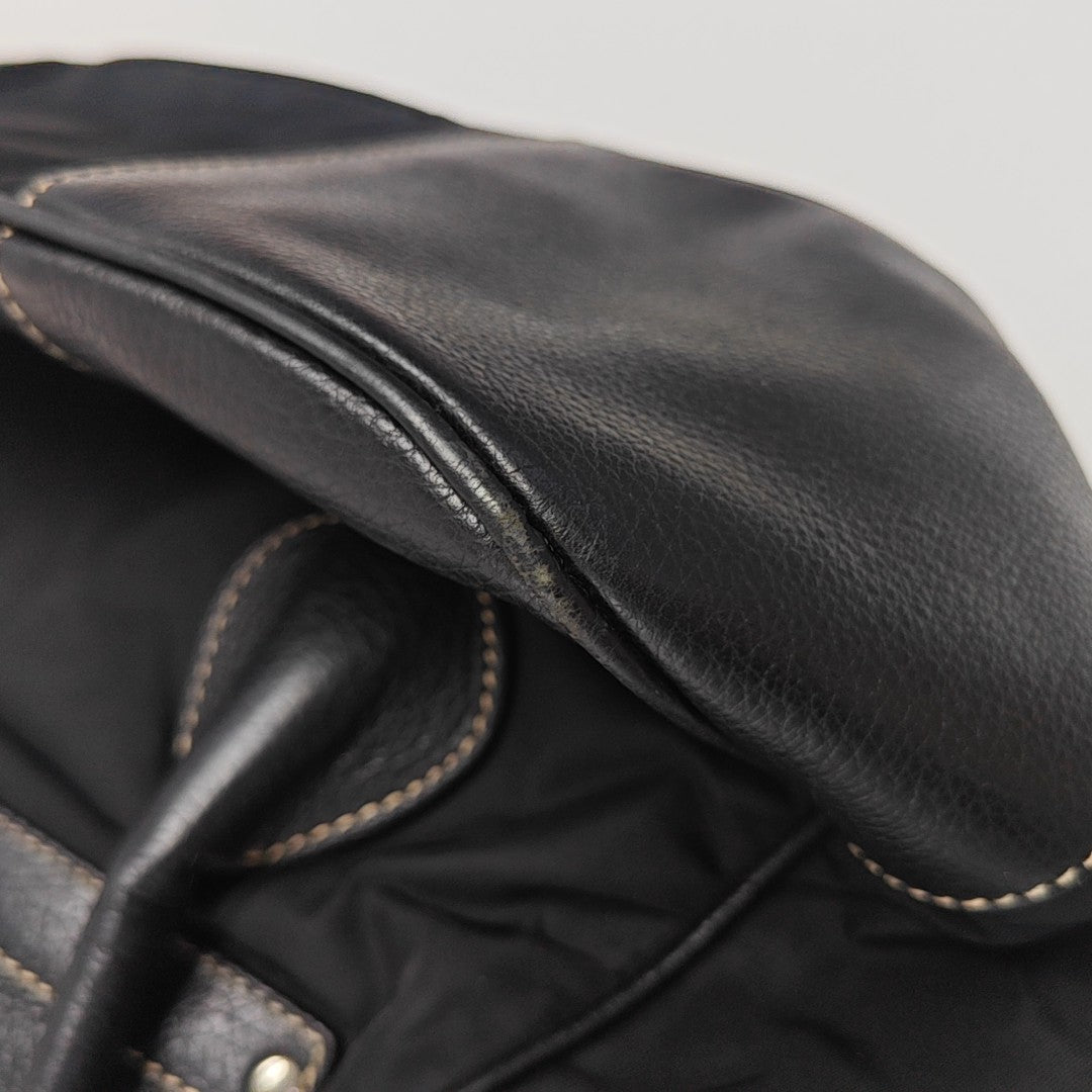 Nylon Top Handle Bag Black
