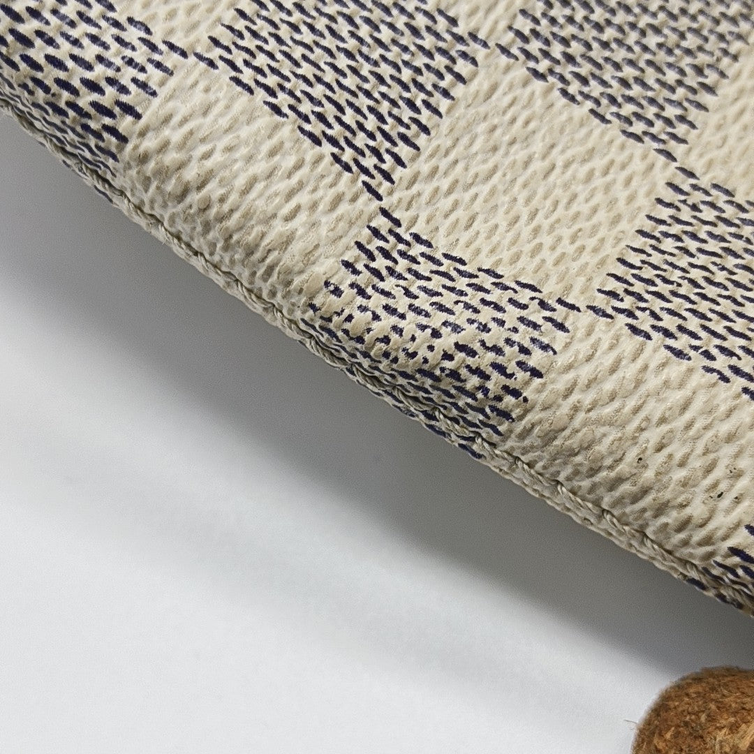 SALEYA PM Damier Azur Coated Canvas White