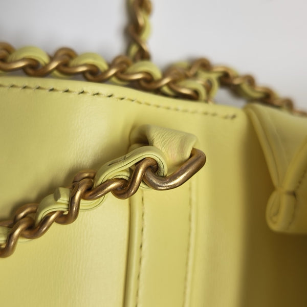 Quilted Lambskin Shoulder Bag Yellow
