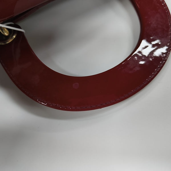 Lady Dior Mini Cannage Patent Calfskin Red