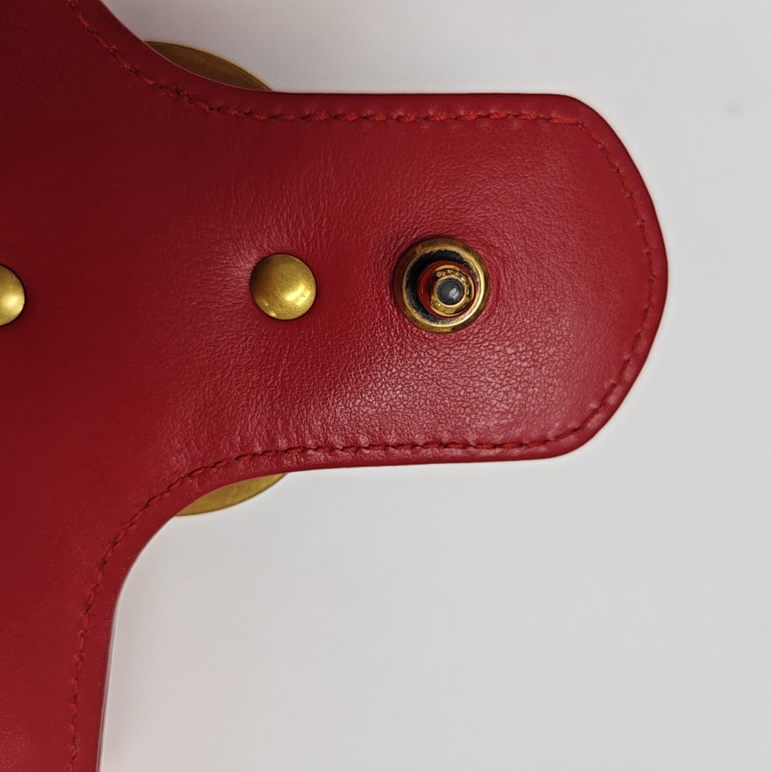 GG Marmont Small Quilted Calfskin Red